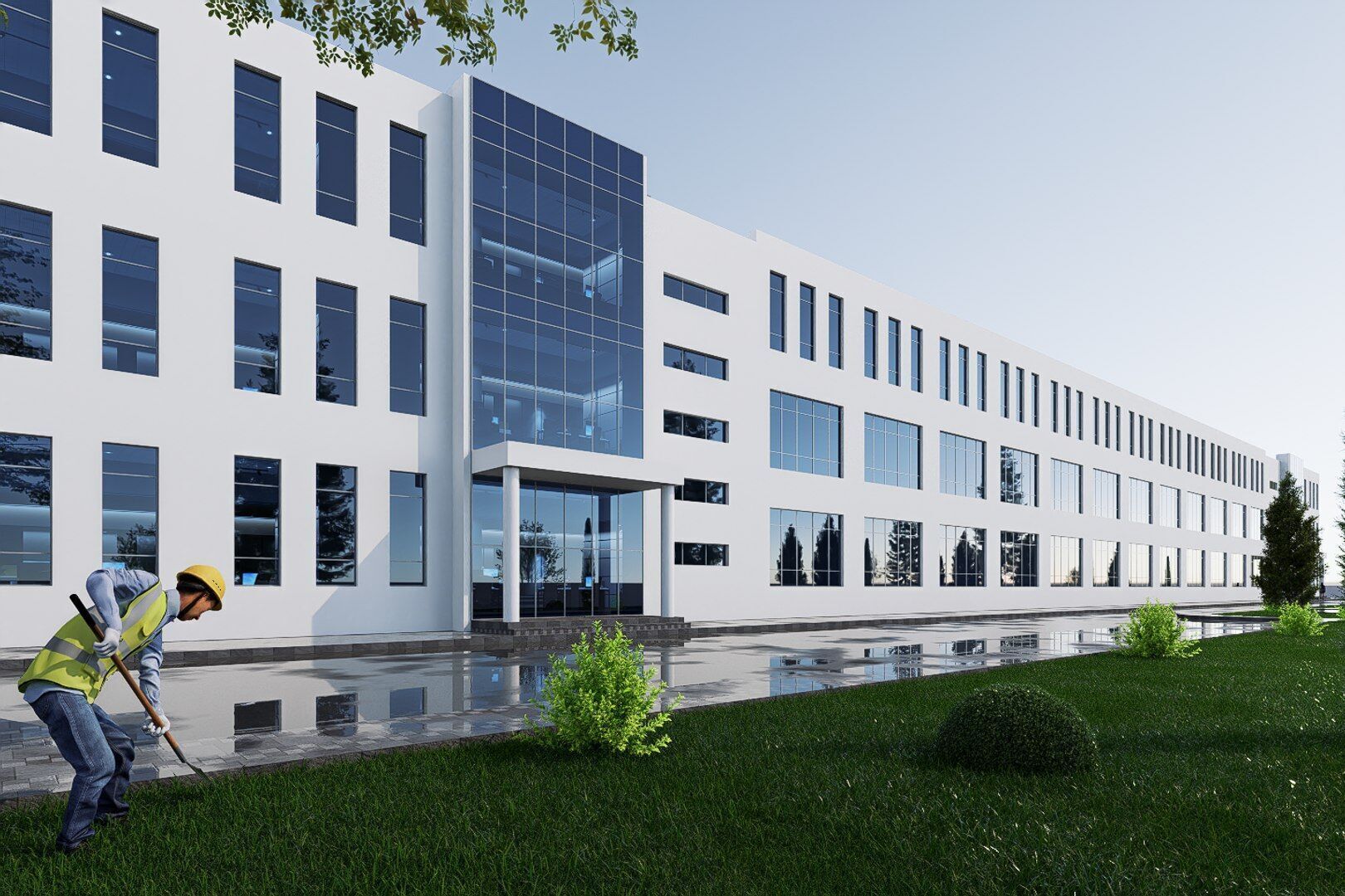 industrial building Low-poly 3D model_6