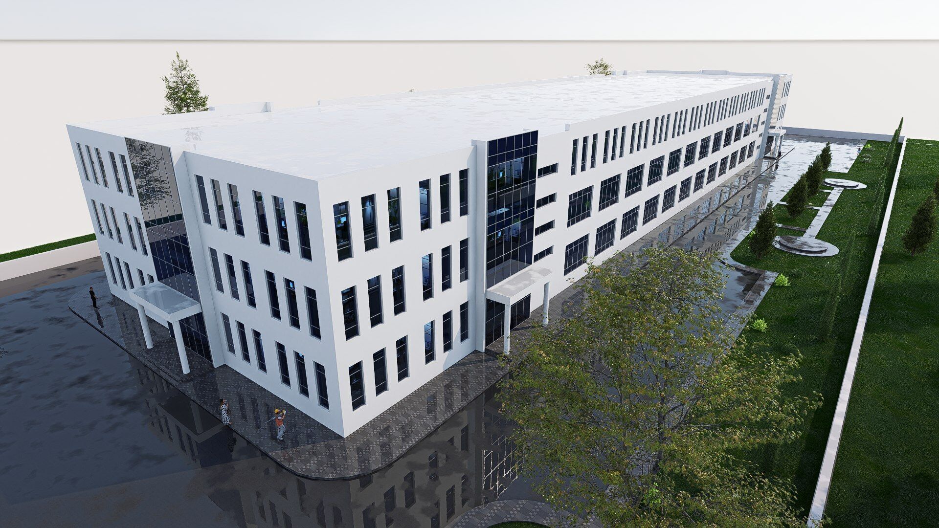 industrial building Low-poly 3D model_3