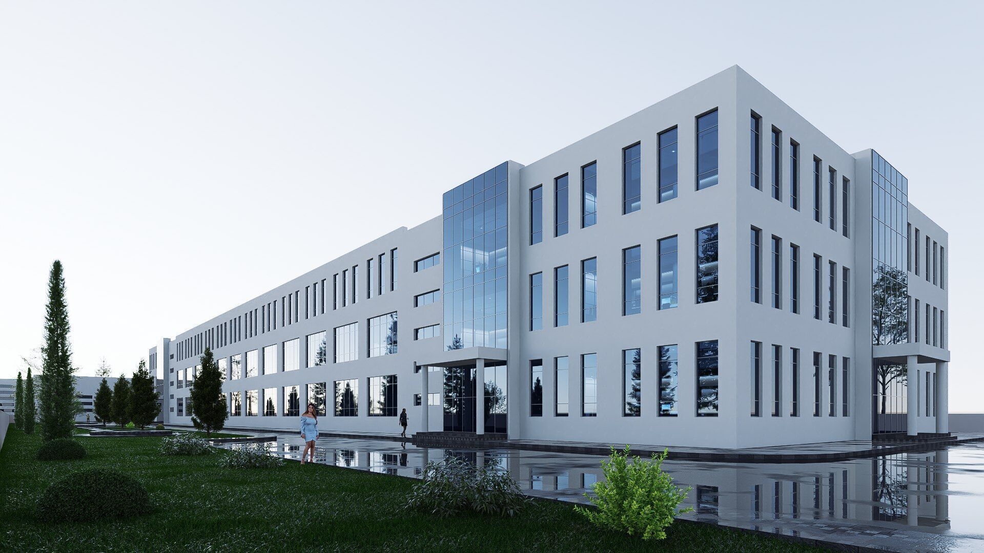 industrial building Low-poly 3D model_4