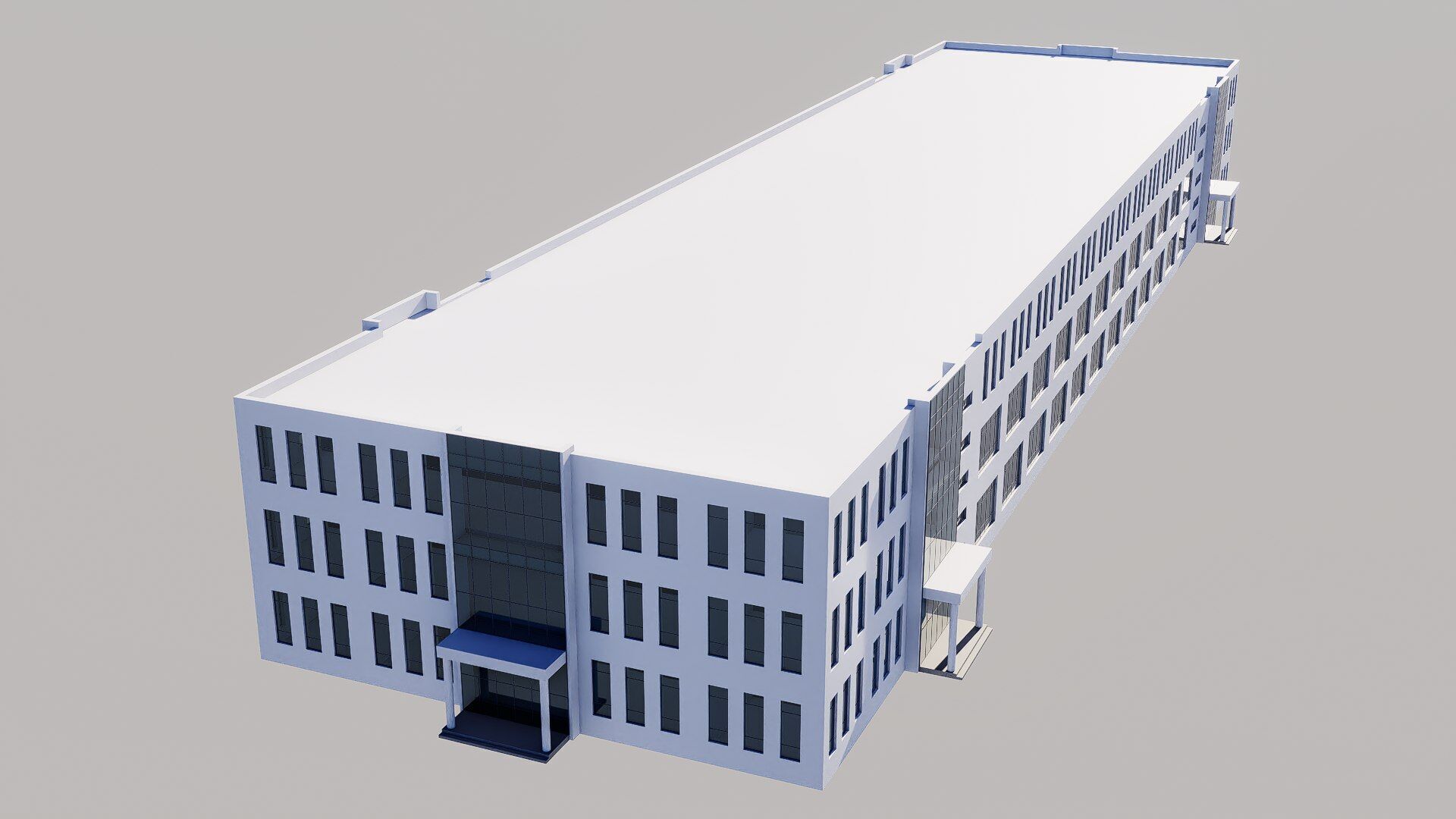 industrial building Low-poly 3D model_8
