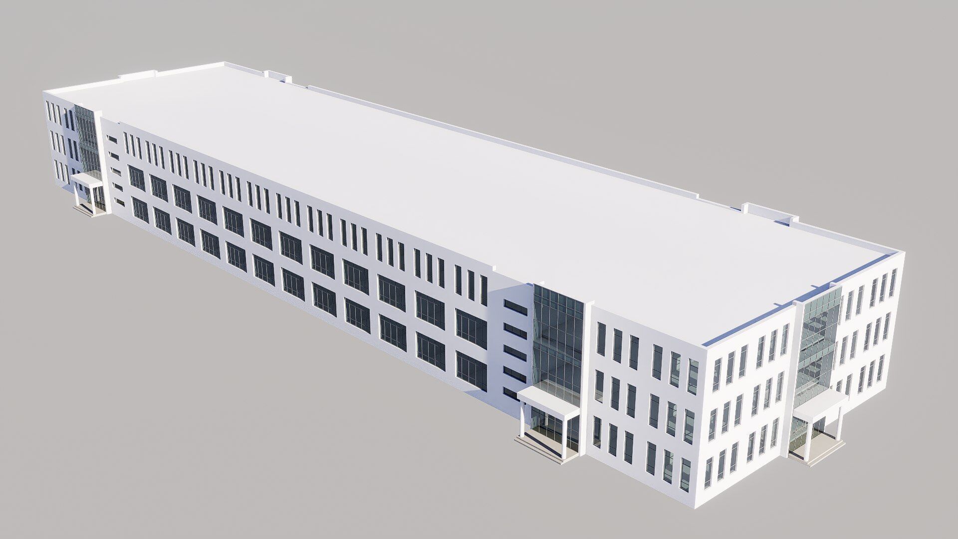 industrial building Low-poly 3D model_7