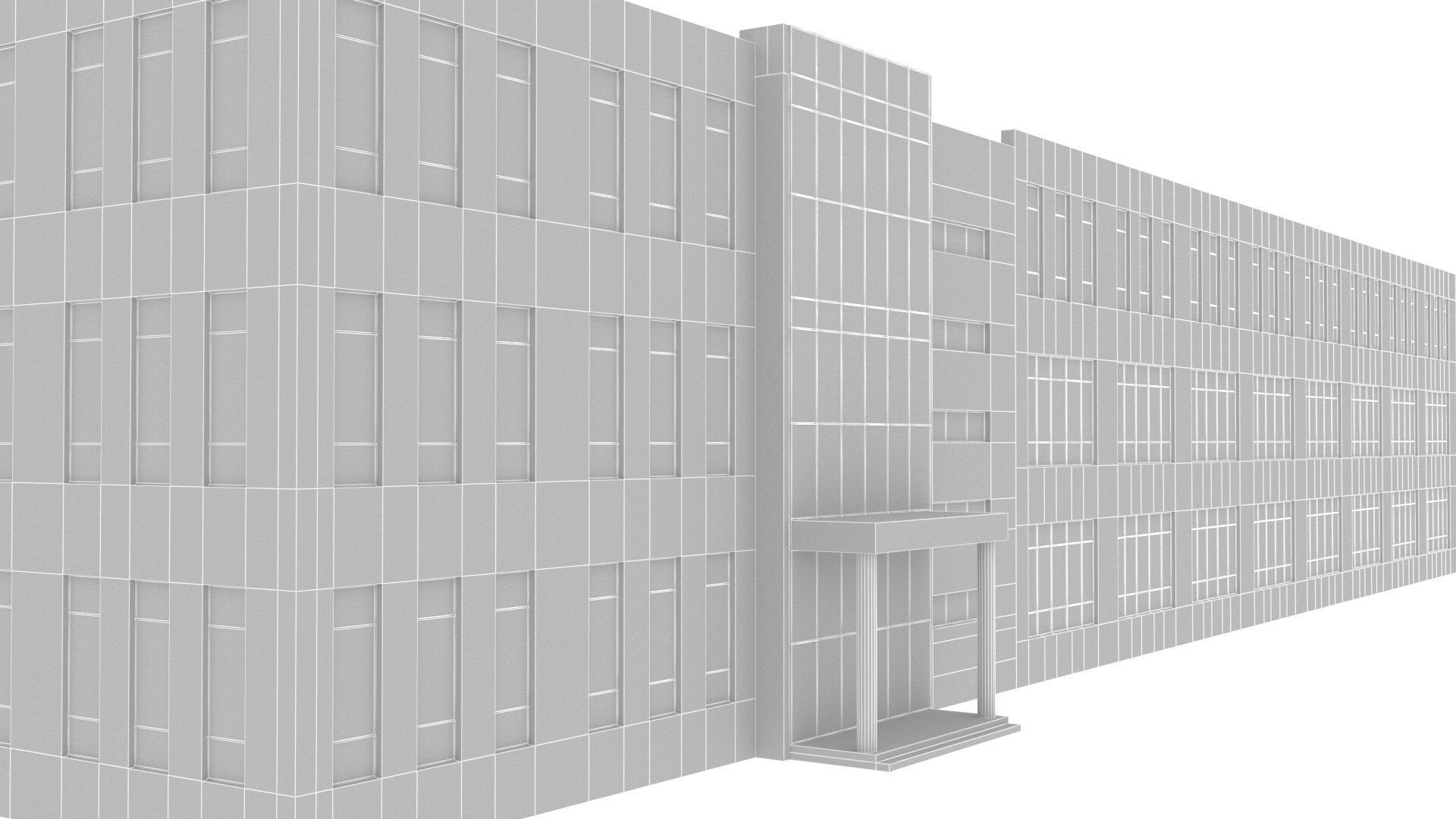 industrial building Low-poly 3D model_11