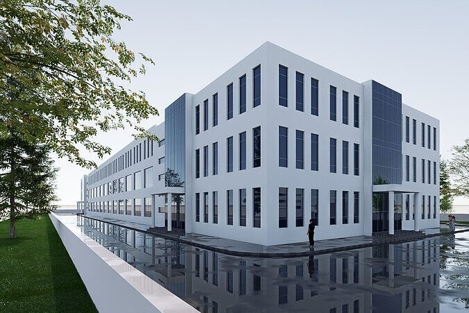 industrial building Low-poly 3D model