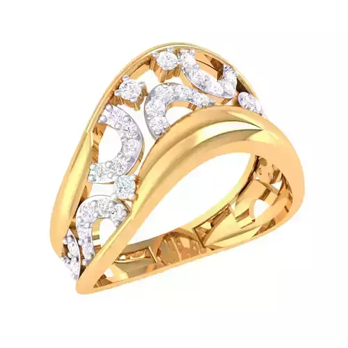Printable 3D jewelry model of Lady diamond ring