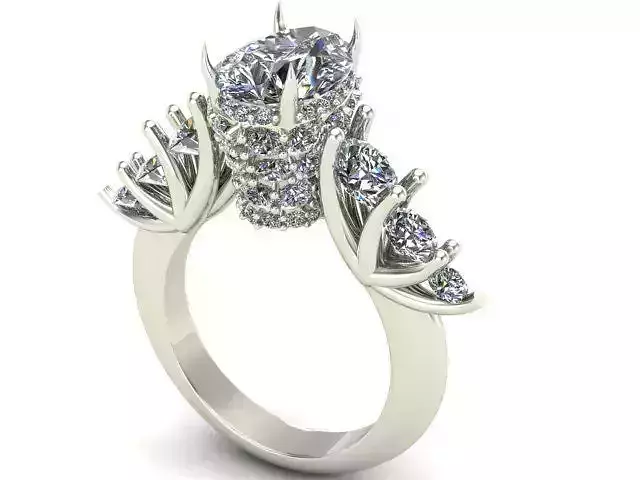 Engagement Ring With Pear and Rounded Diamonds