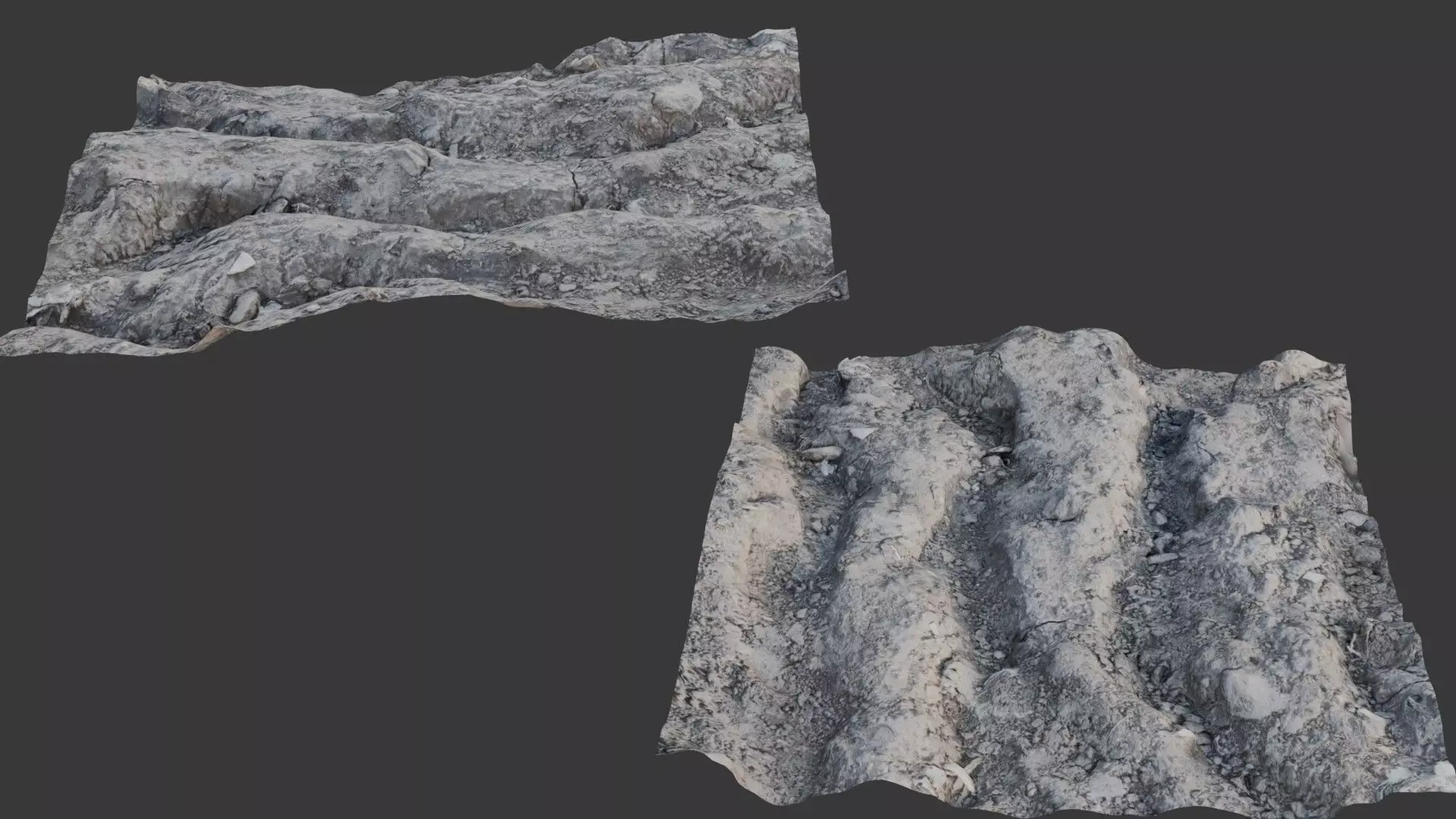 Rugged Dirt Terrain Scan Low-poly 3D model