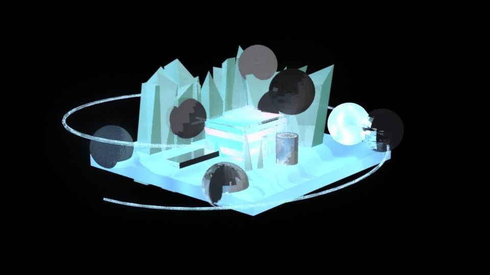 squirrel and magnifying glass and other objects Free 3D model_0