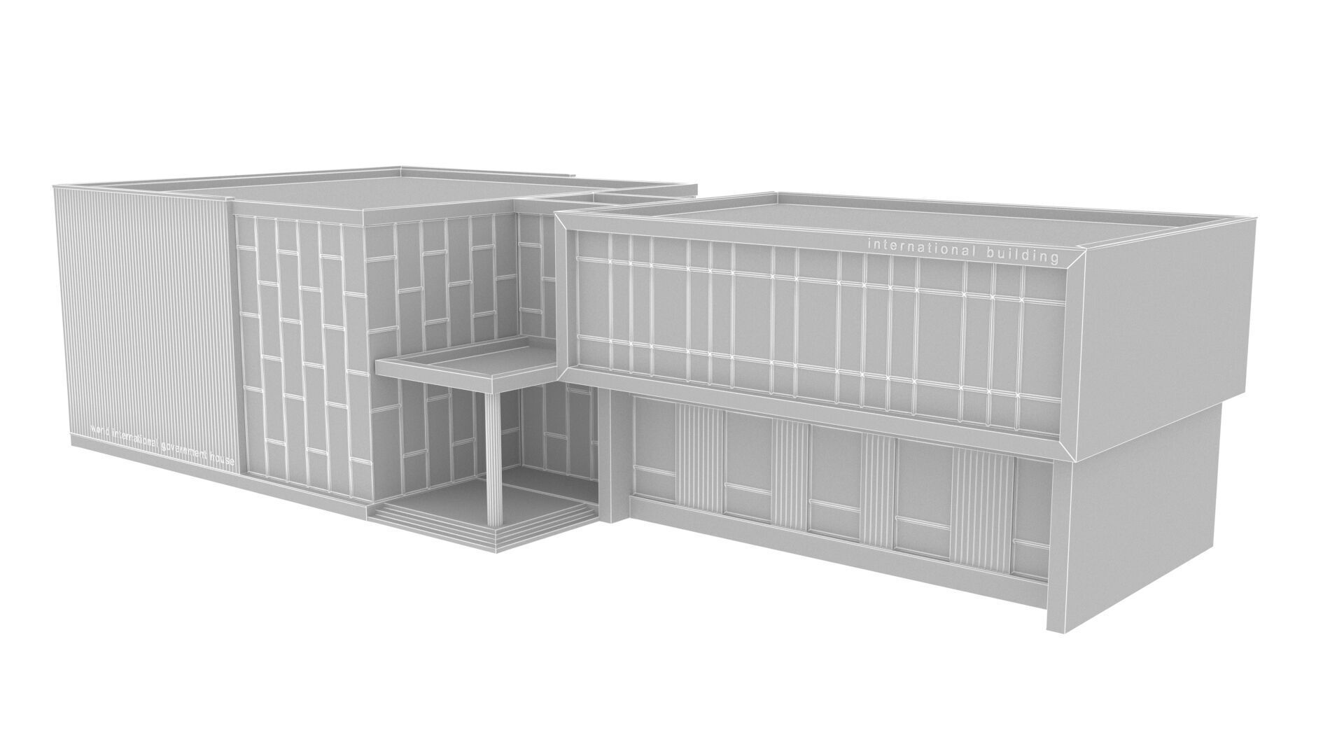 Building hospital Low-poly 3D model_9