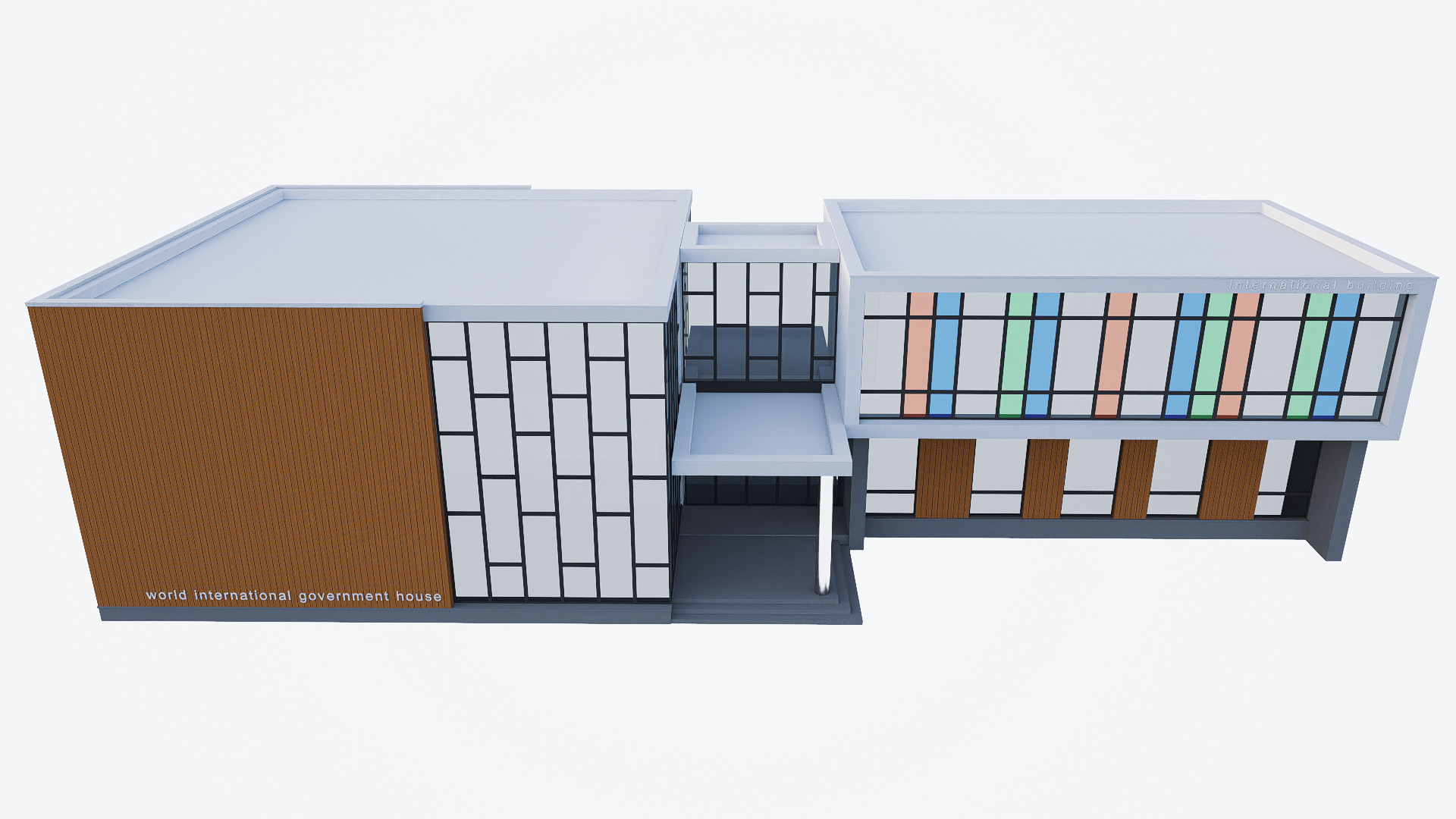 Building hospital Low-poly 3D model_3