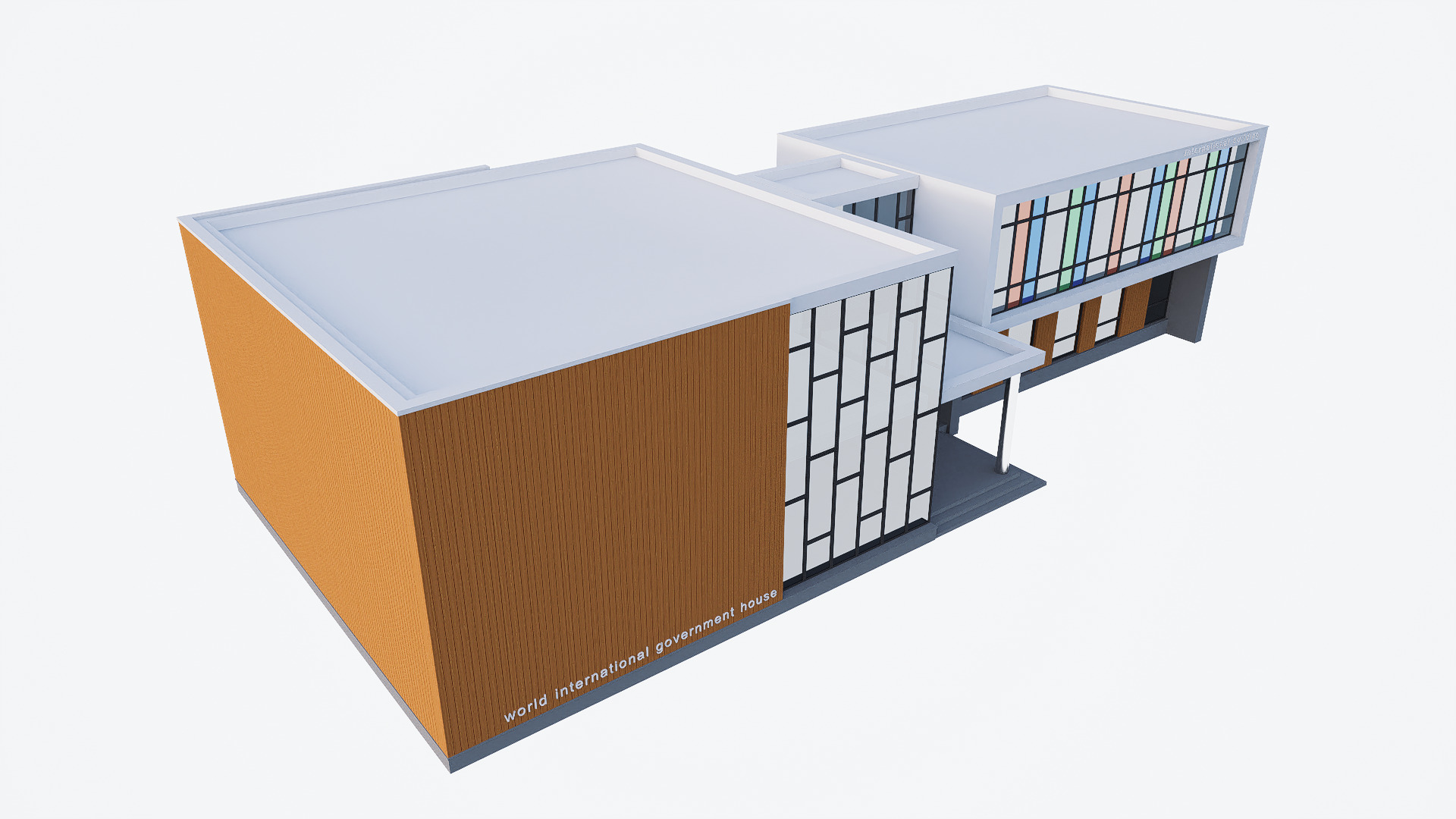 Building hospital Low-poly 3D model_4