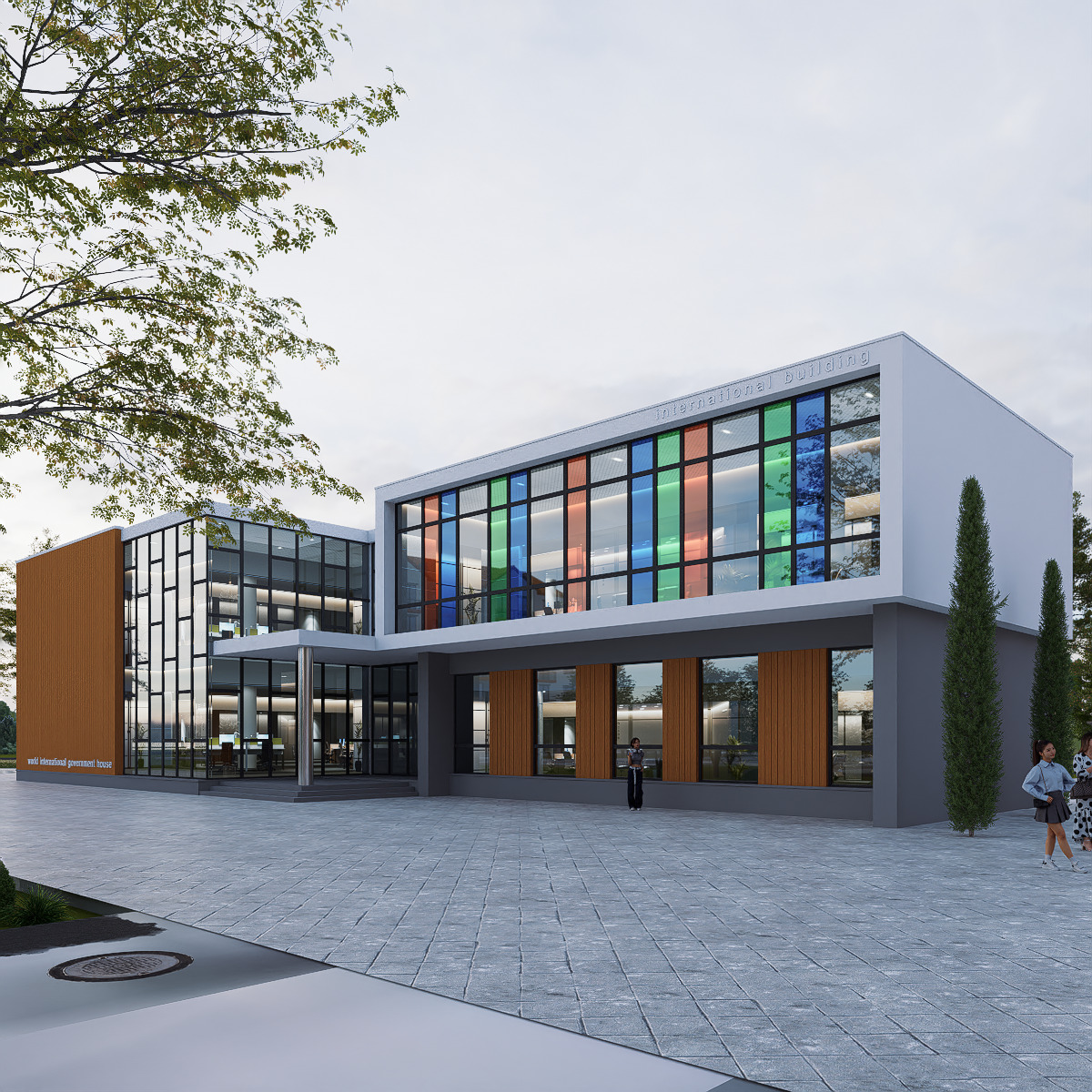 Building hospital Low-poly 3D model_1