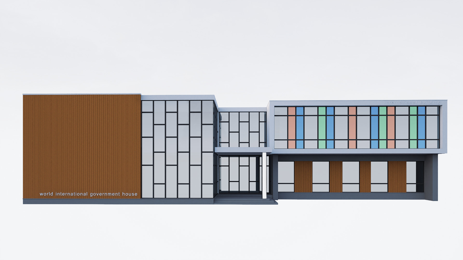 Building hospital Low-poly 3D model_6