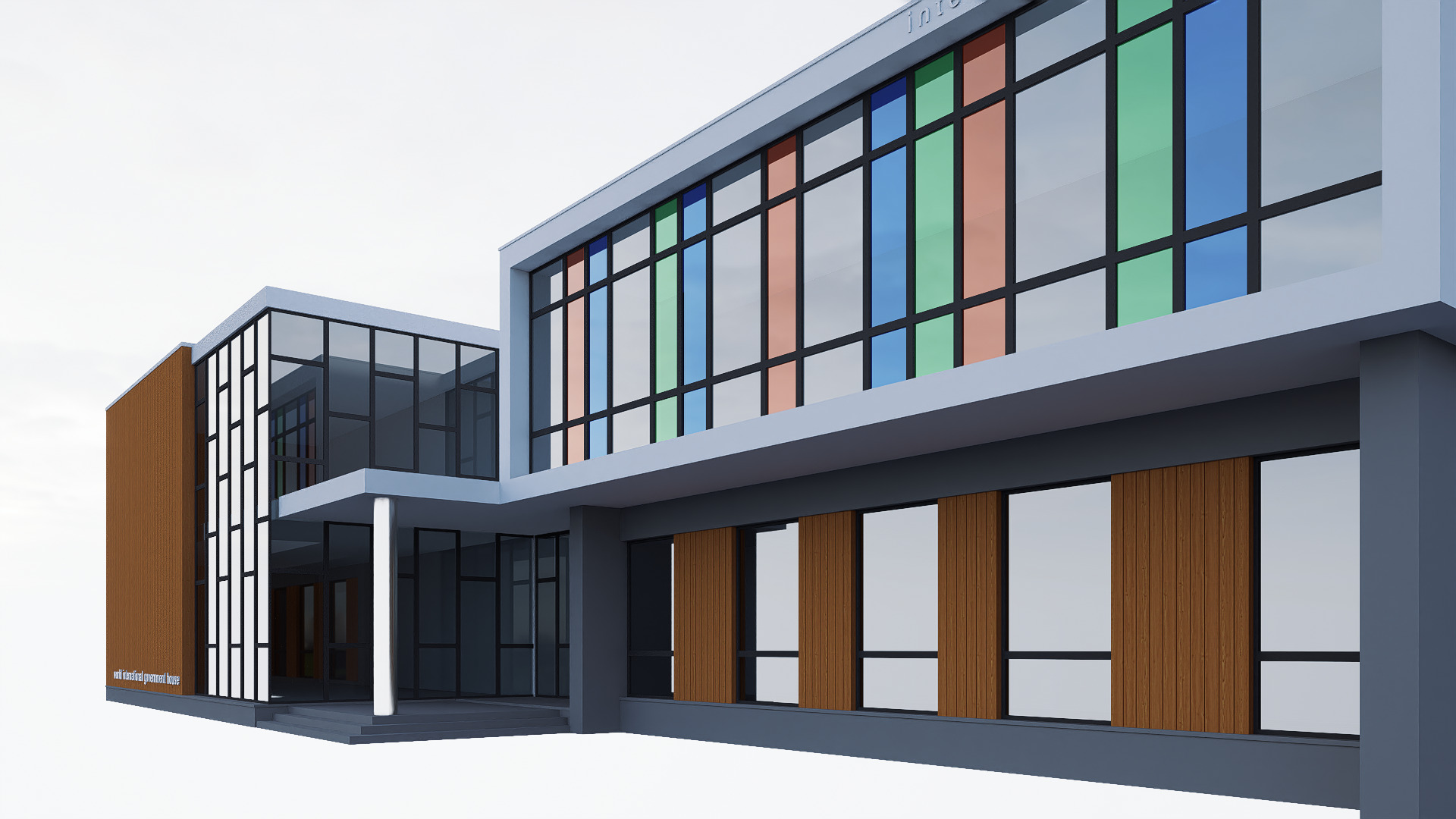 Building hospital Low-poly 3D model_7