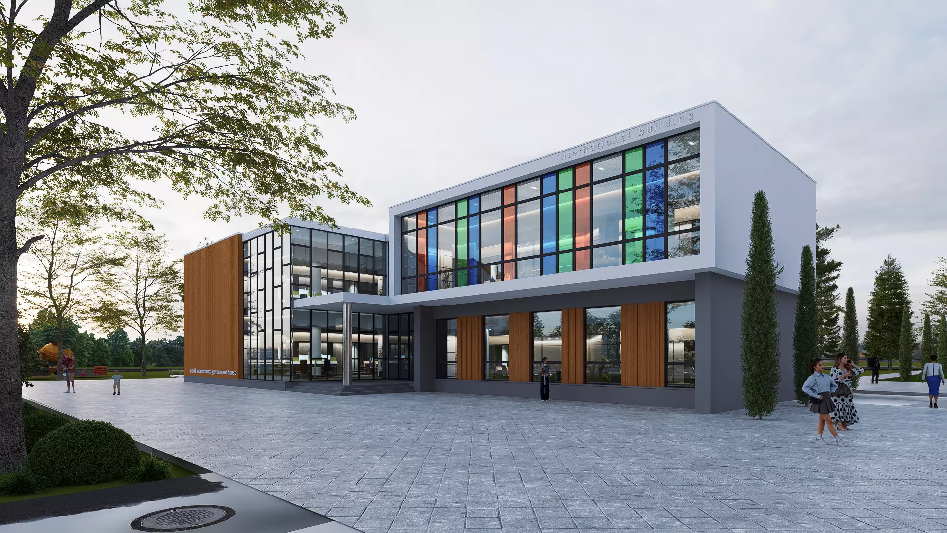 Building hospital Low-poly 3D model_0