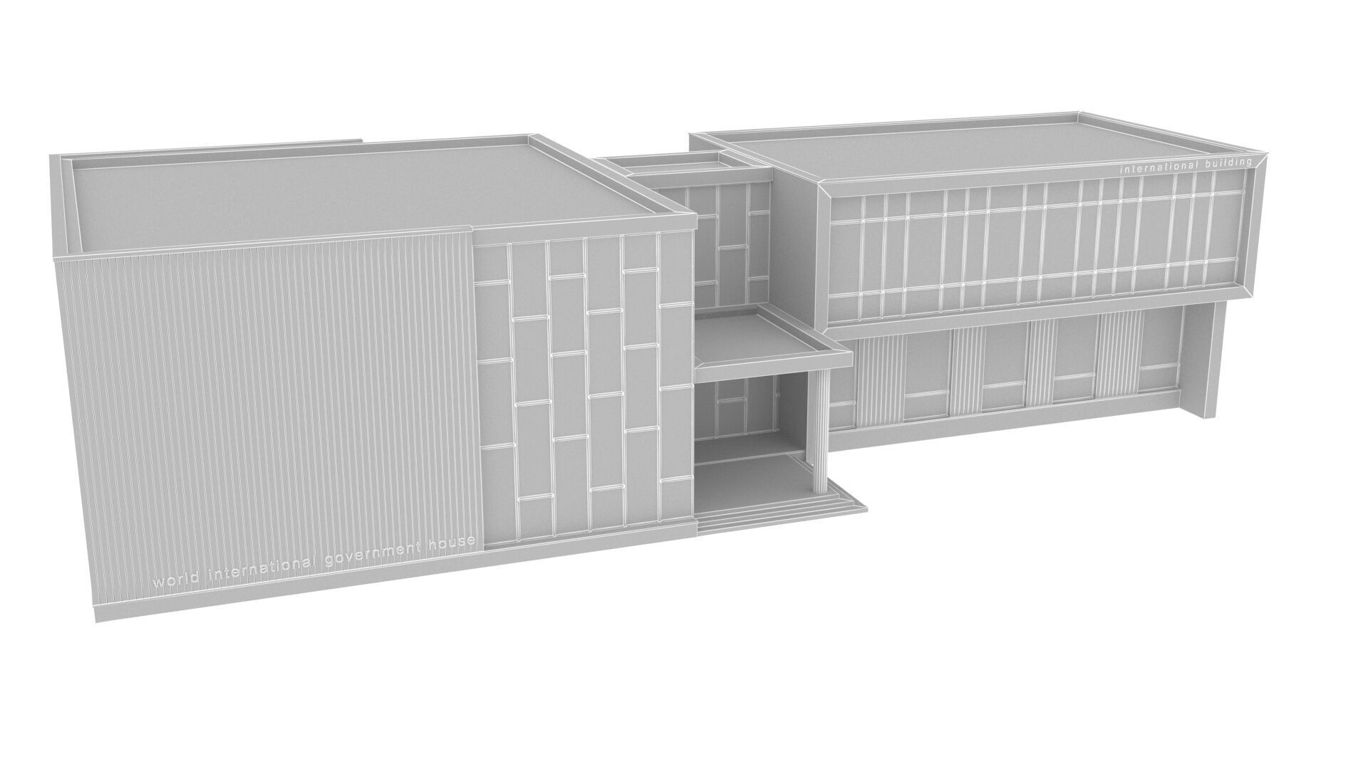 Building hospital Low-poly 3D model_10