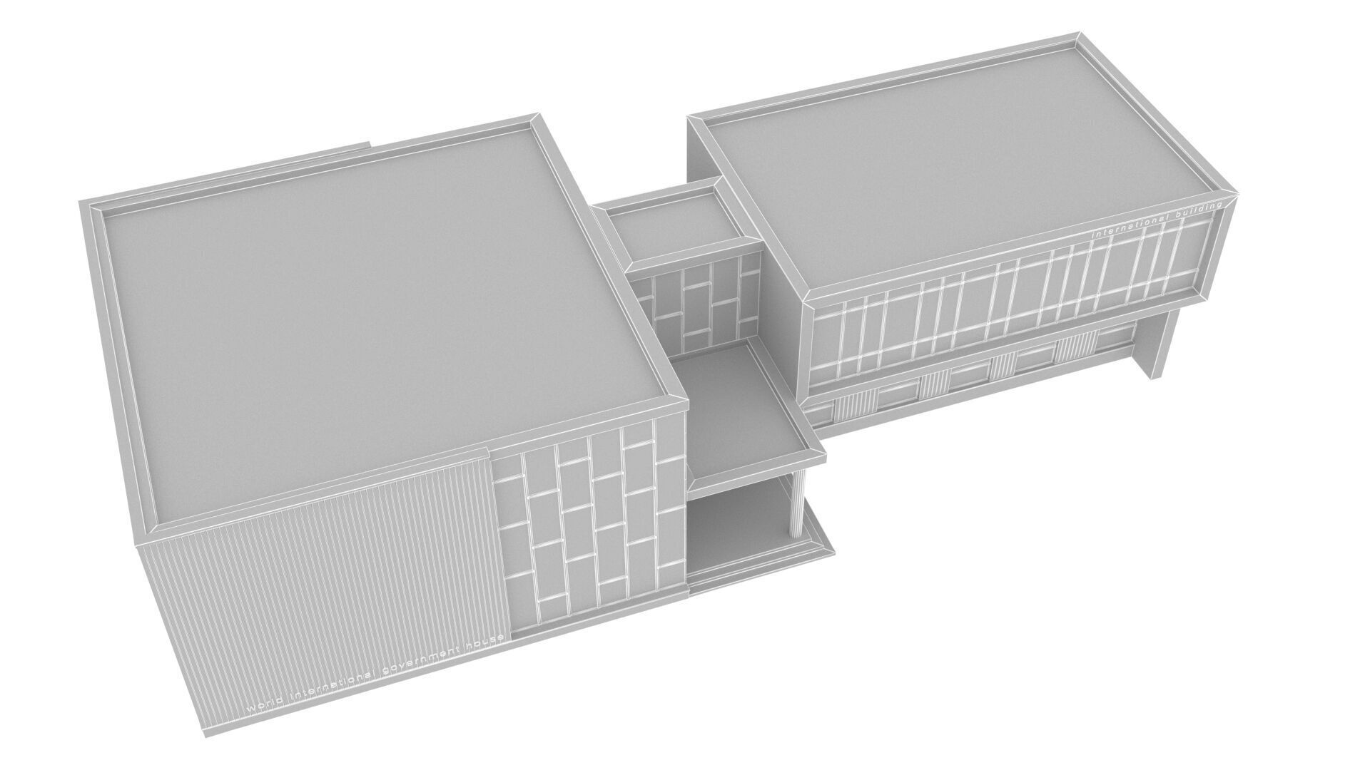 Building hospital Low-poly 3D model_11