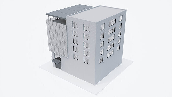 office building Low-poly 3D model 5