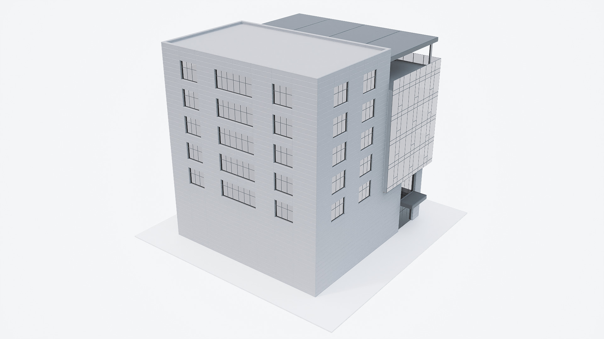 office building Low-poly 3D model_7