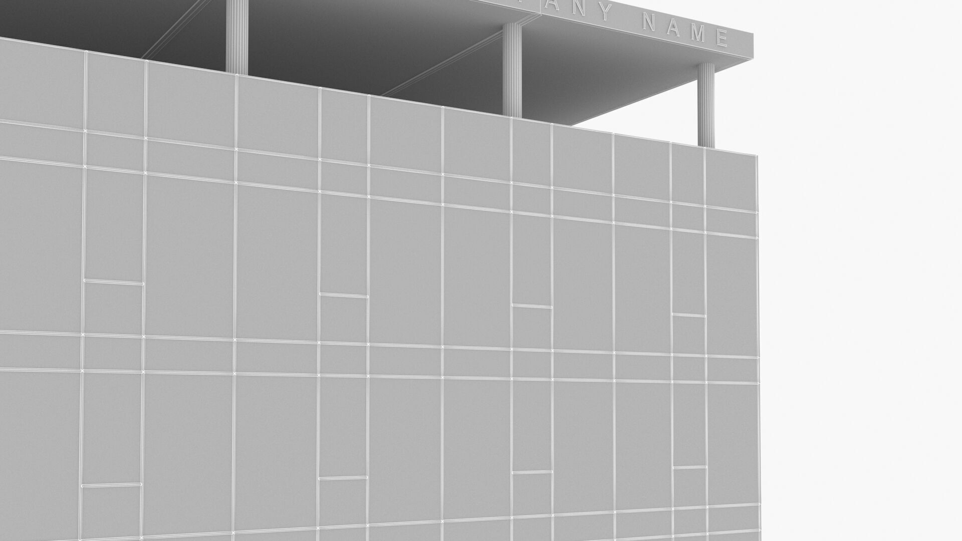 office building Low-poly 3D model_9