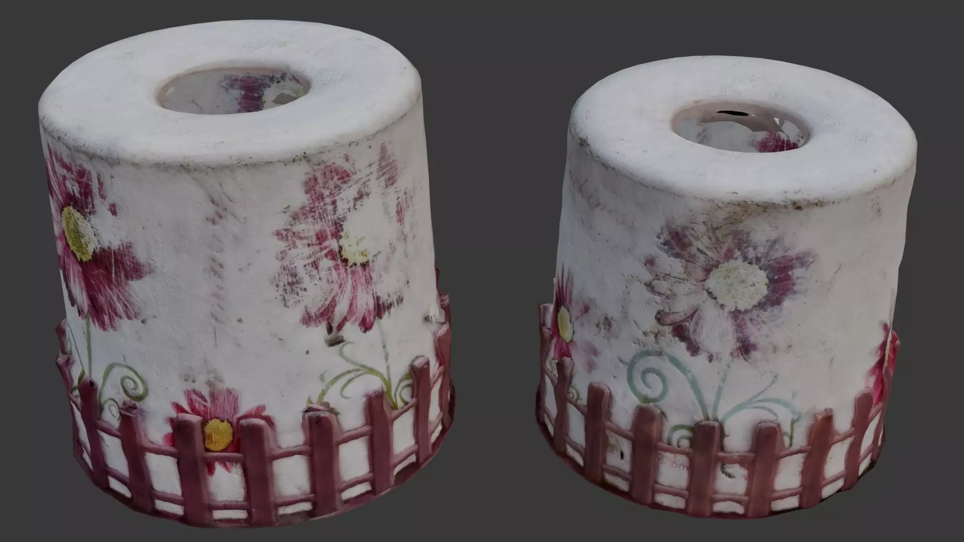 Decorative Flower Pot Low-poly 3D model