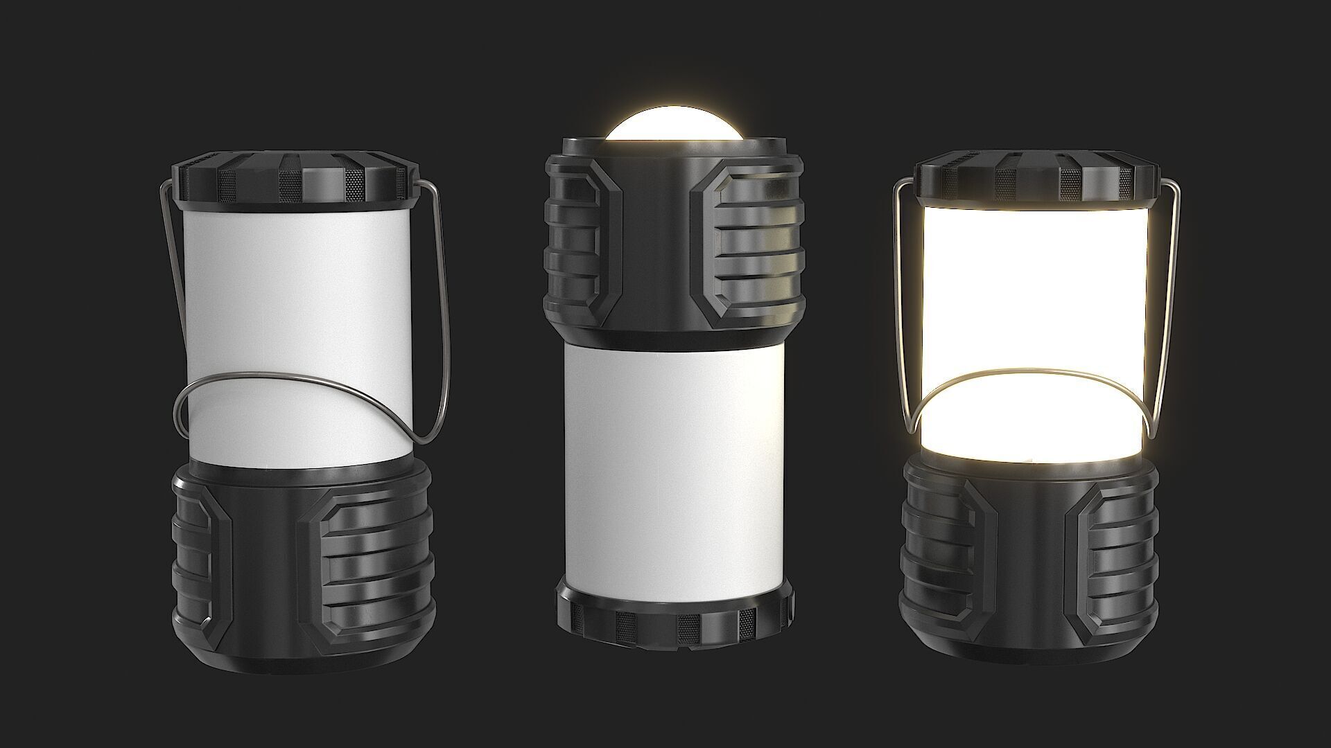 Led Camping Lanterns Low-poly 3D model_8