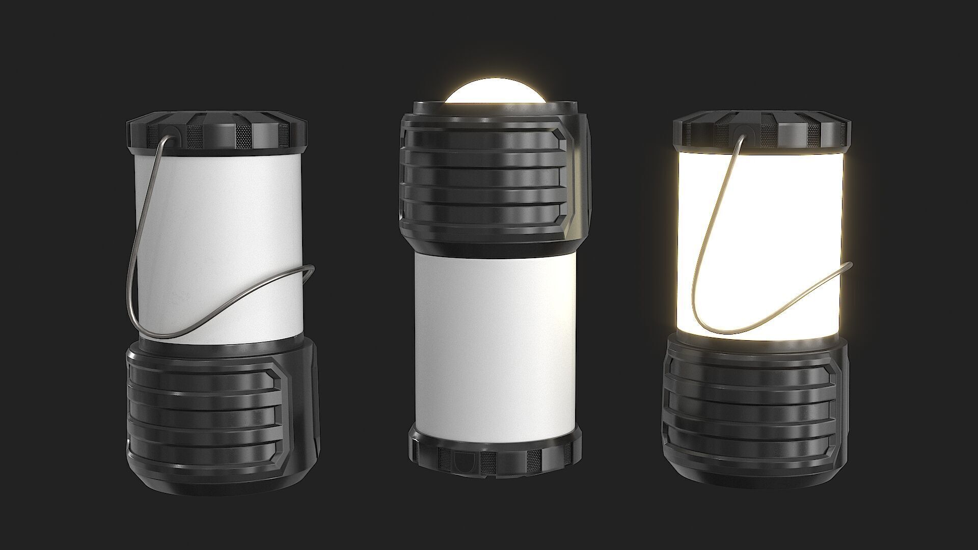 Led Camping Lanterns Low-poly 3D model_9