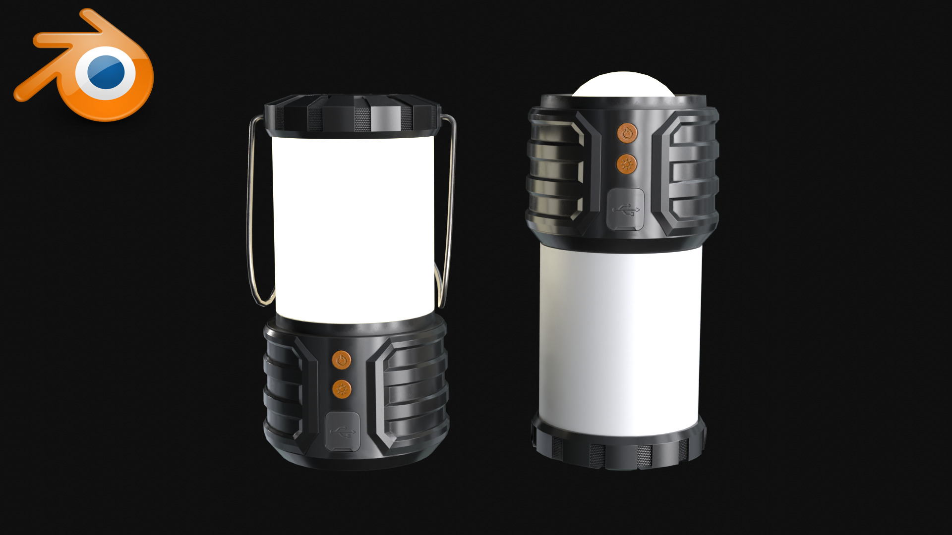 Led Camping Lanterns Low-poly 3D model_5