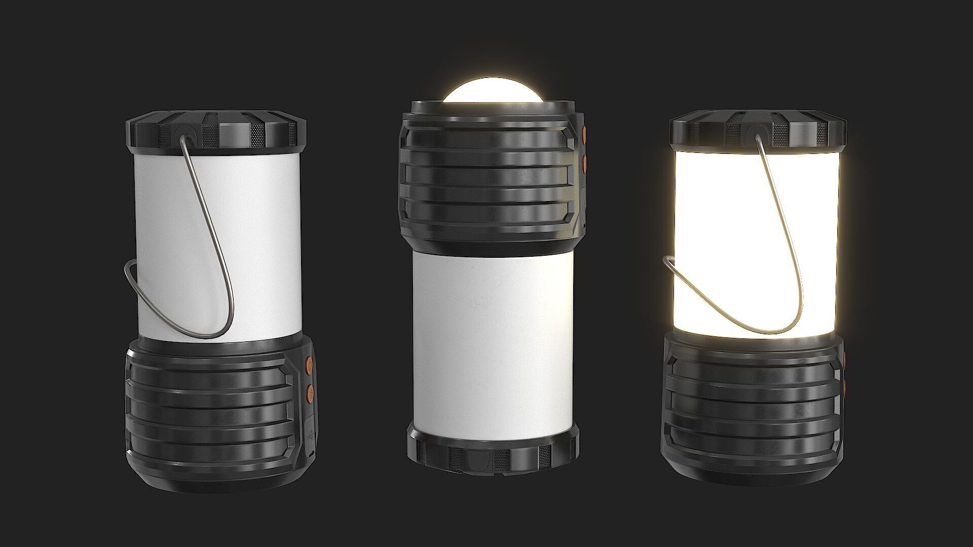 Led Camping Lanterns Low-poly 3D model_7