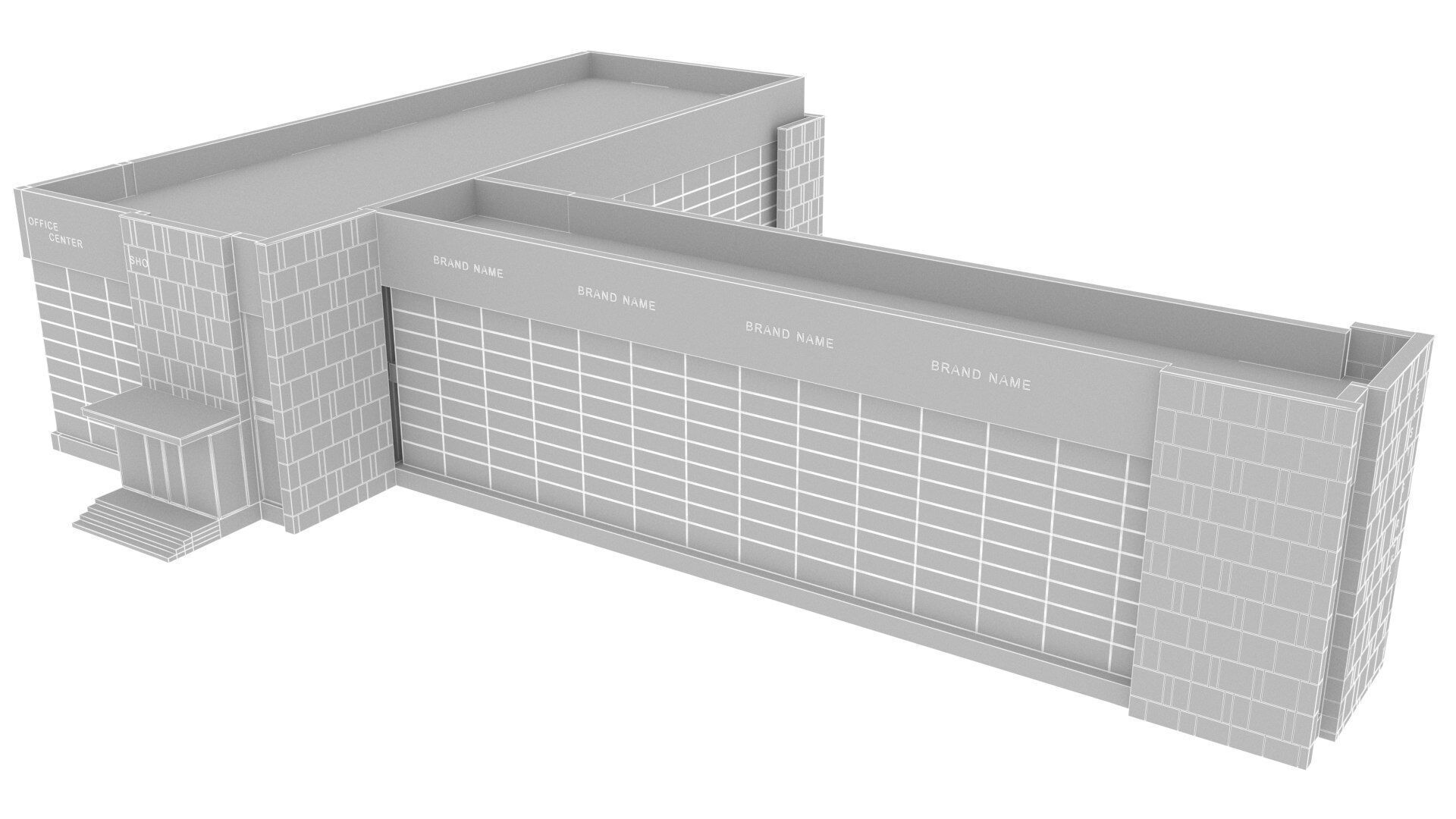 office building Low-poly 3D model_12