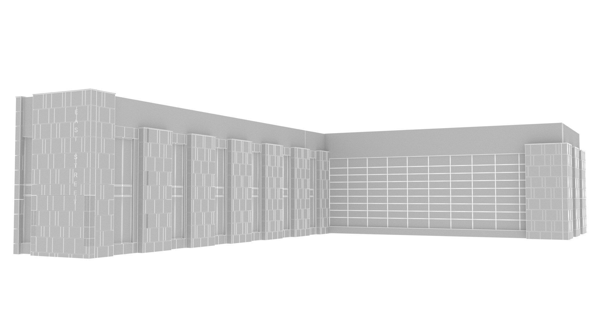 office building Low-poly 3D model_11