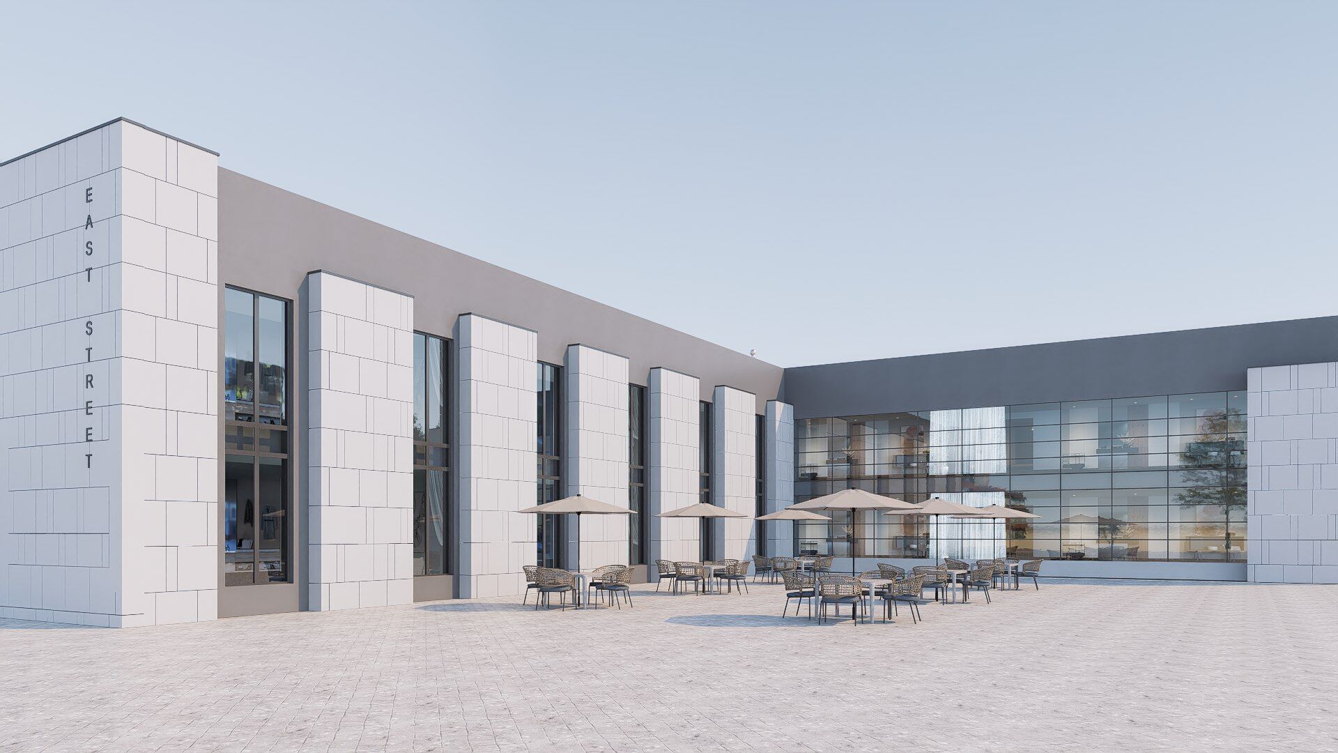 office building Low-poly 3D model_5