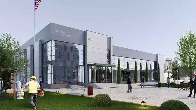 office building Low-poly 3D model