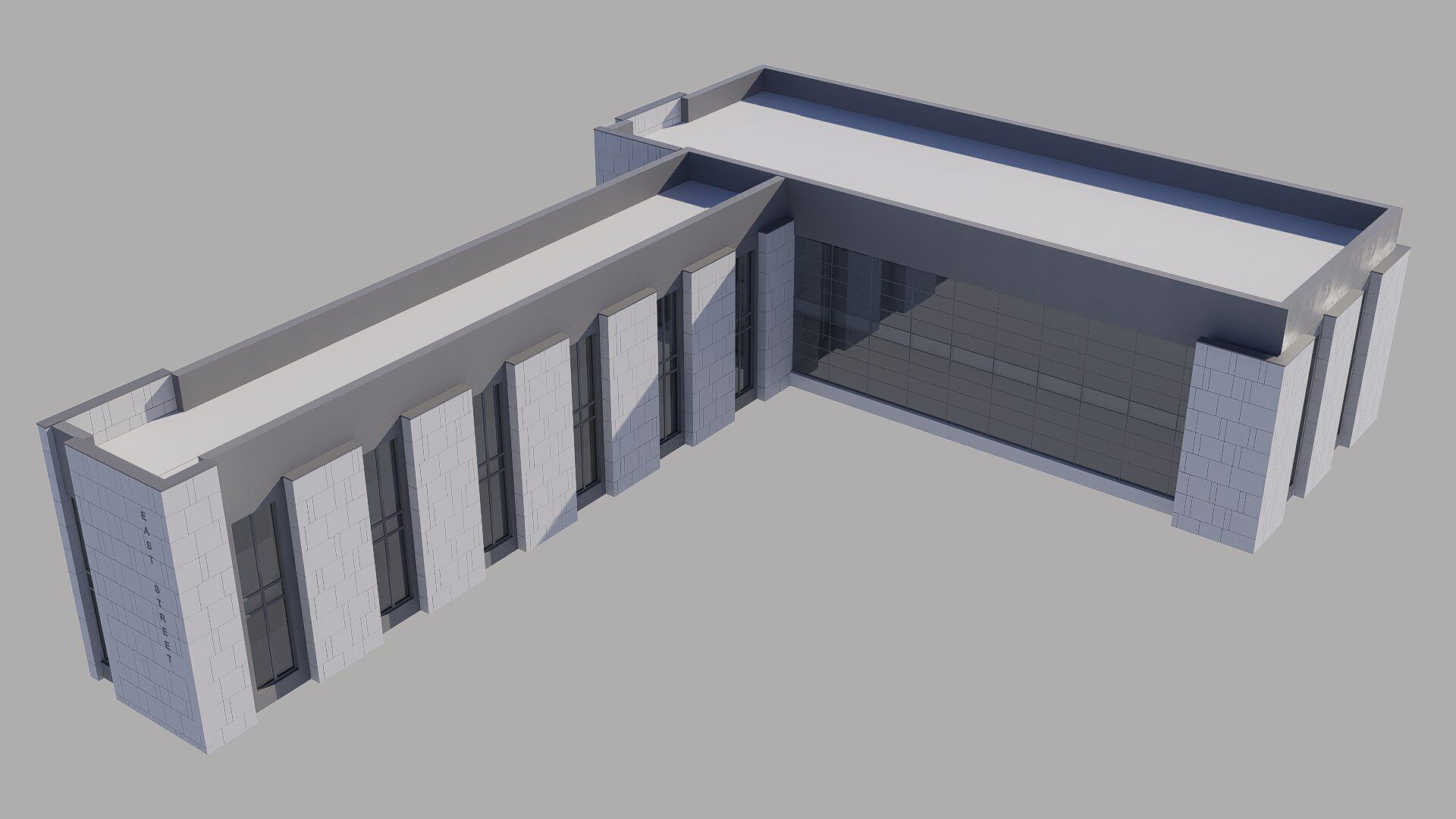 office building Low-poly 3D model_9