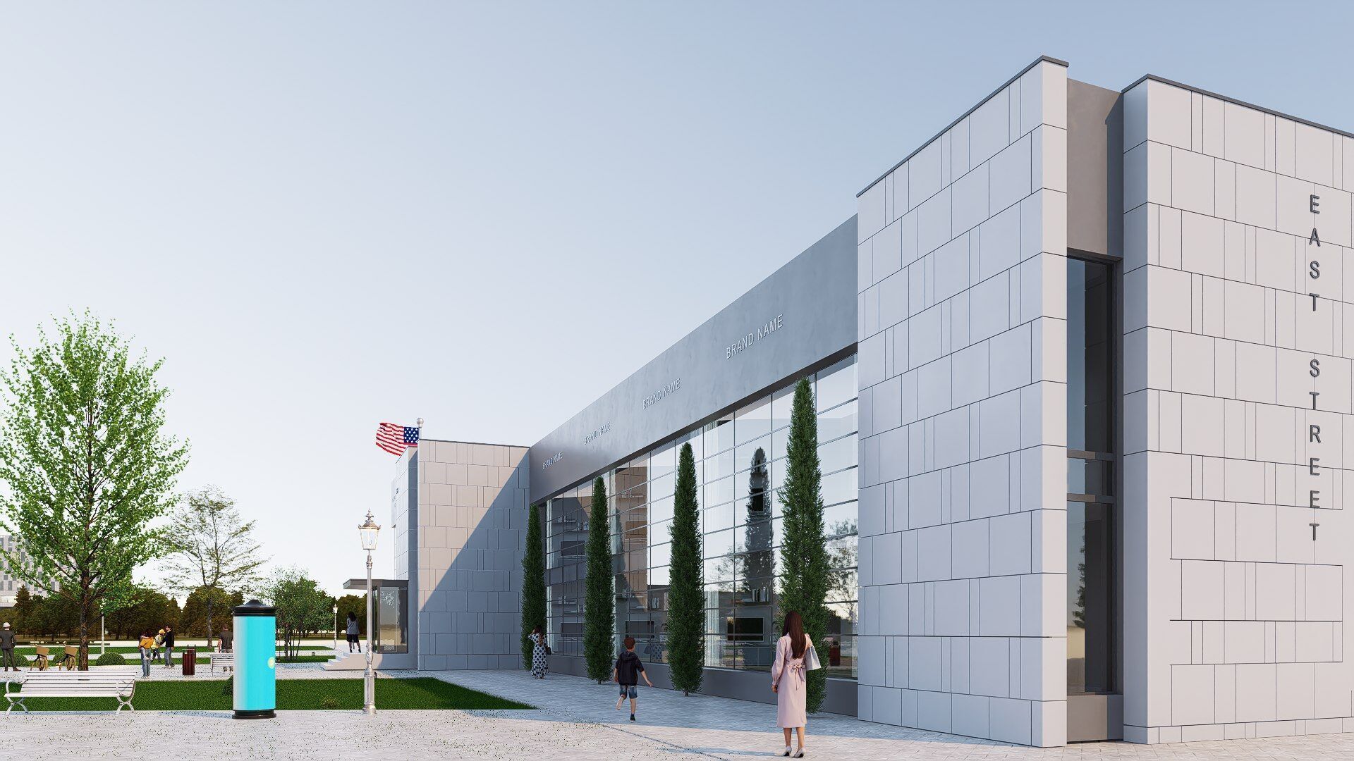 office building Low-poly 3D model_10