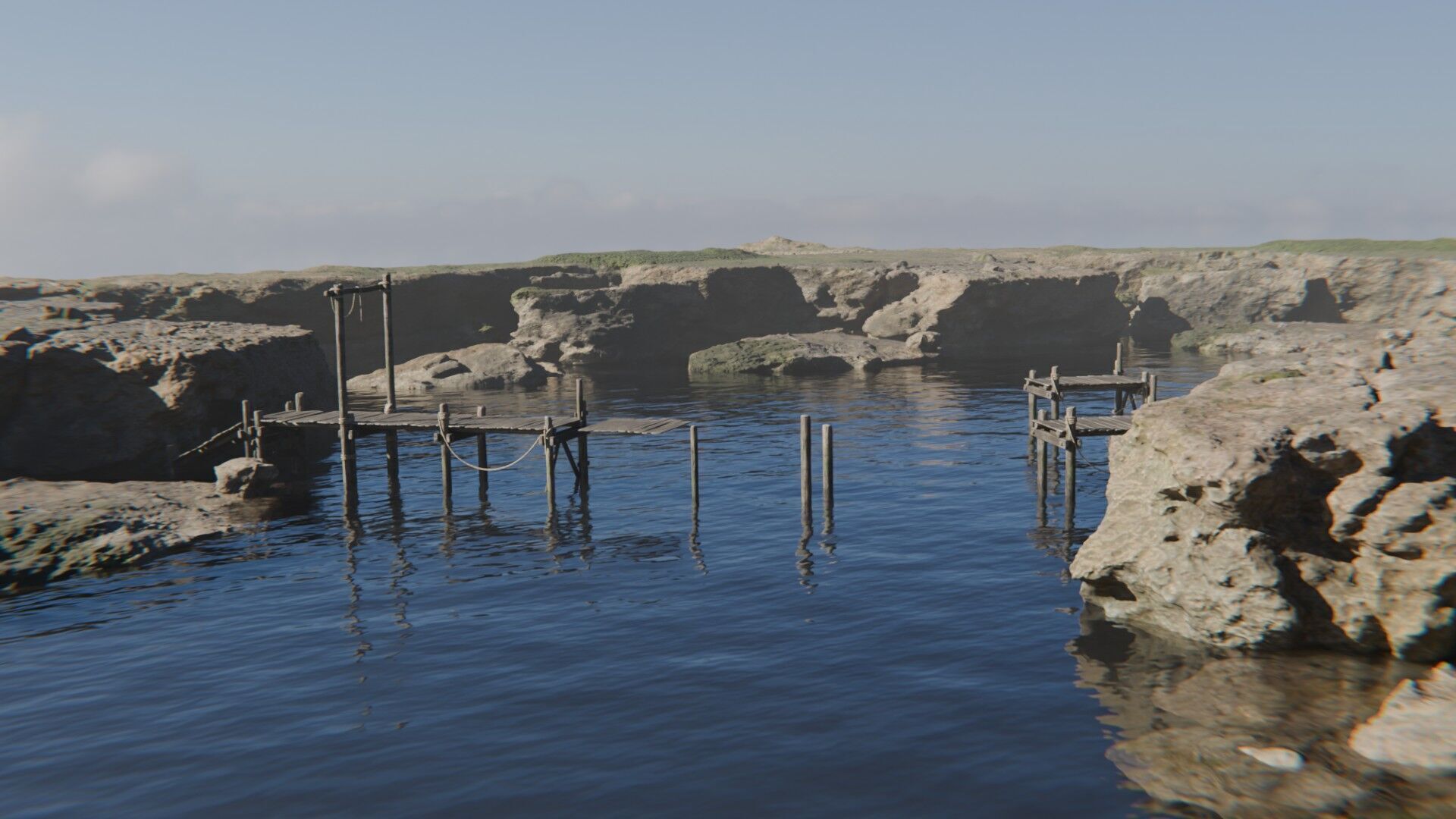 Coastal Scene 3D model_1