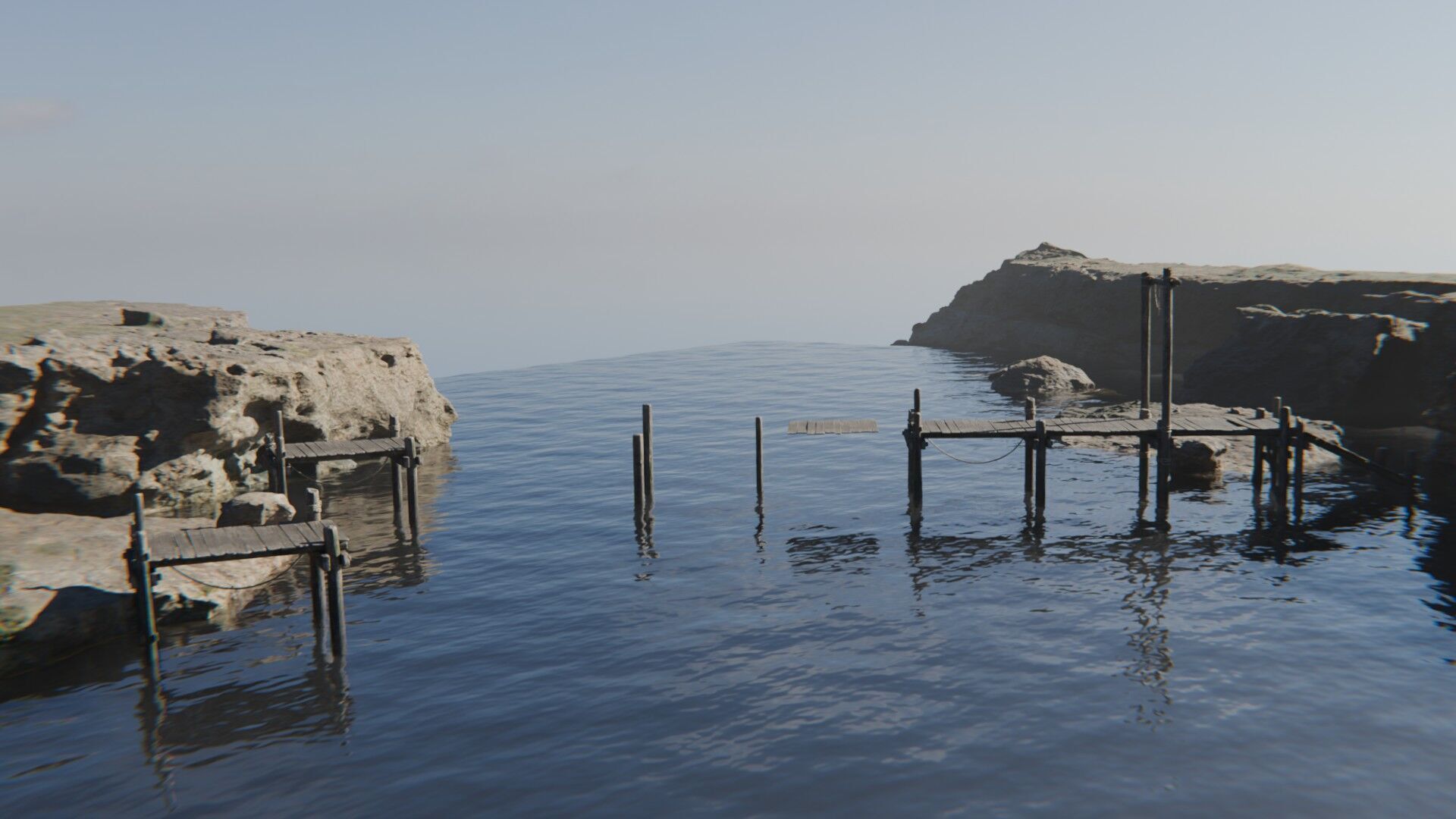 Coastal Scene 3D model_9