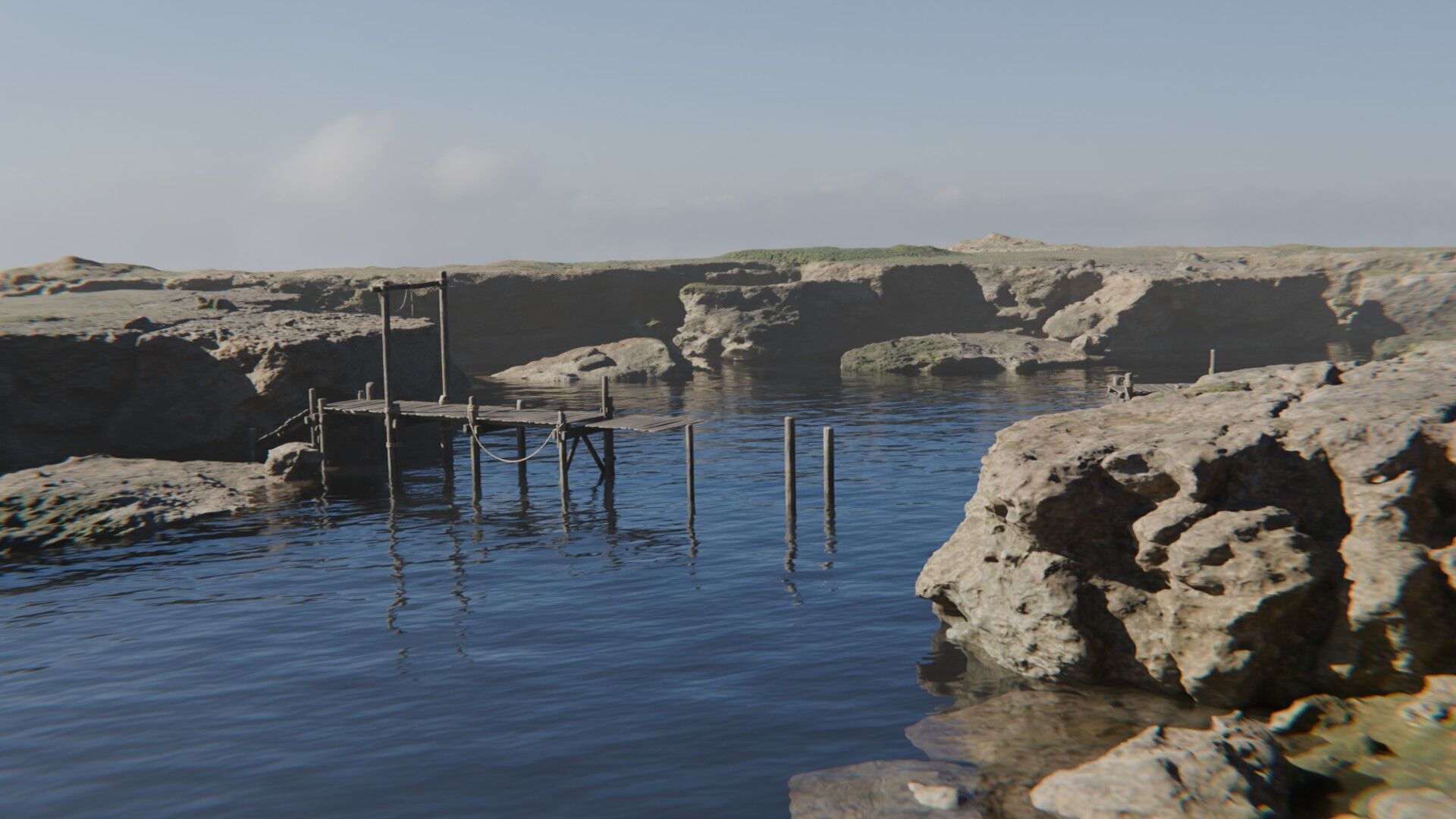 Coastal Scene 3D model_2
