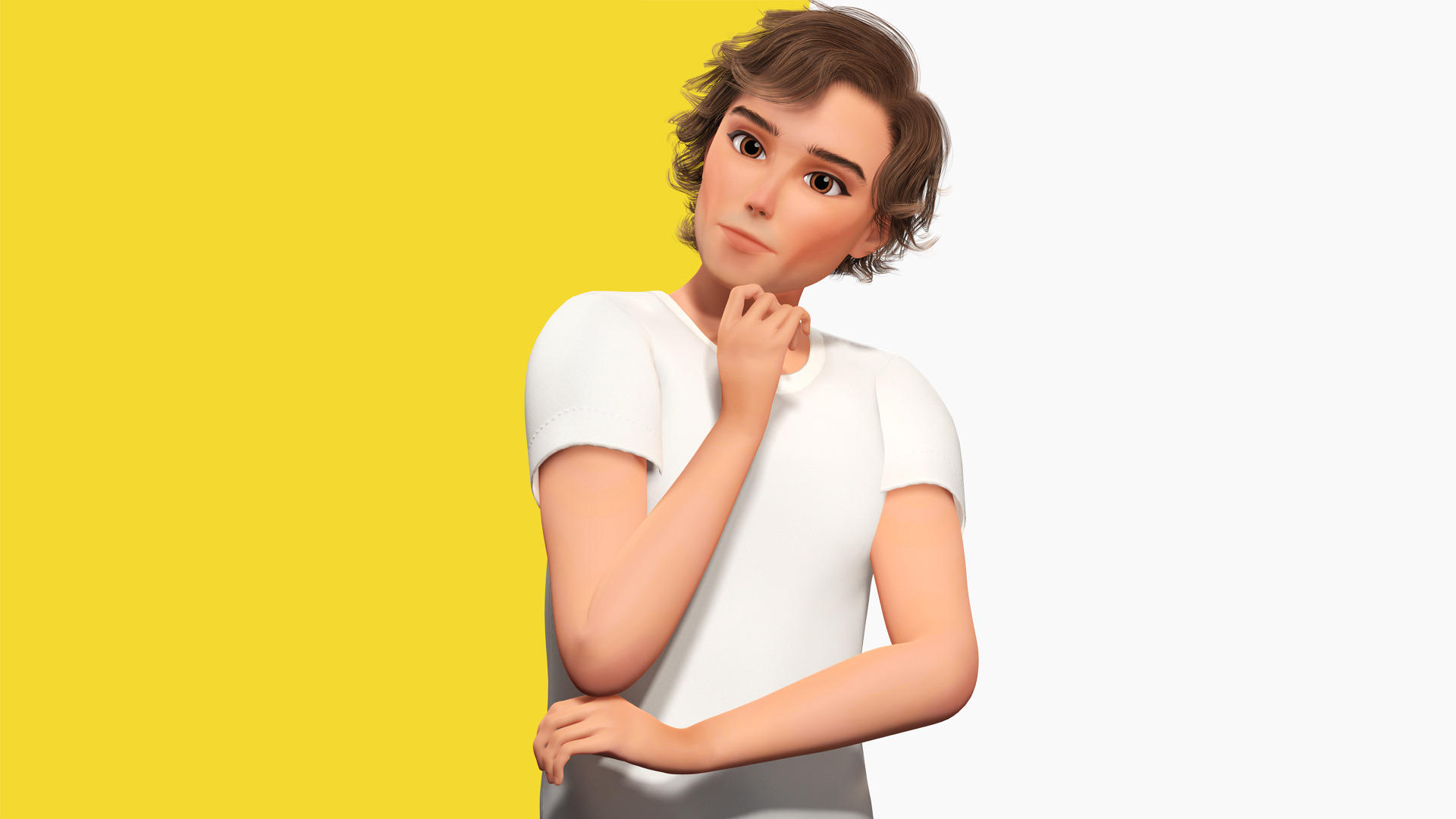 Charming Young Man Rigged Expressive 3D Happy Boy Low-poly 3D model_3