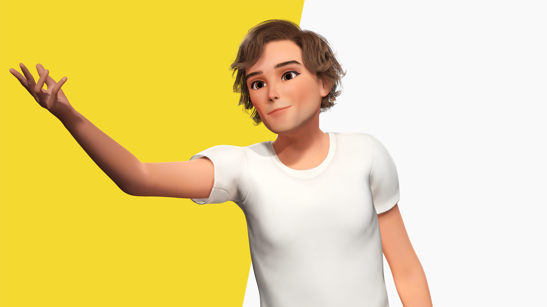 Charming Young Man Rigged Expressive 3D Happy Boy Low-poly 3D model_5