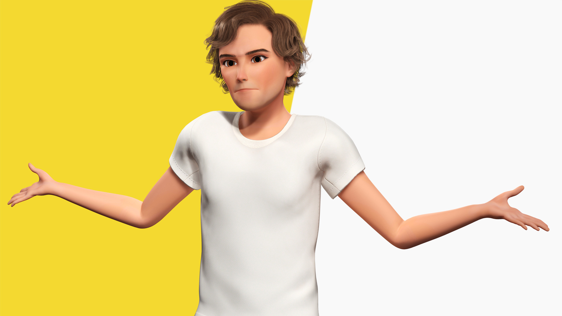 Charming Young Man Rigged Expressive 3D Happy Boy Low-poly 3D model_10
