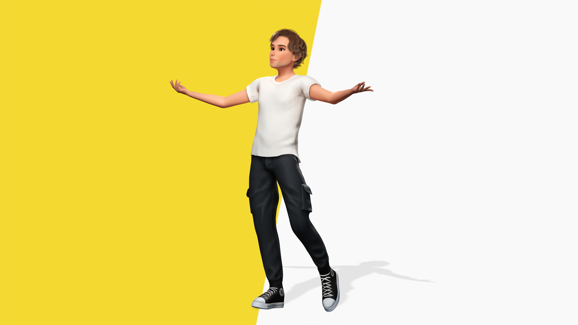 Charming Young Man Rigged Expressive 3D Happy Boy Low-poly 3D model_2