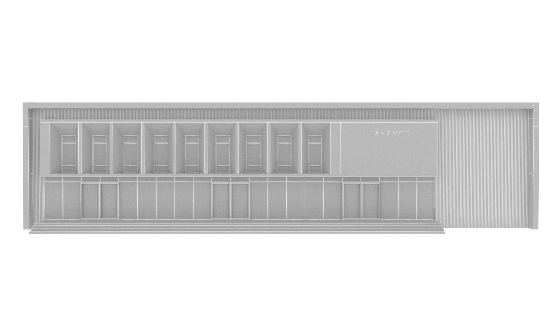 market building Low-poly 3D model_8