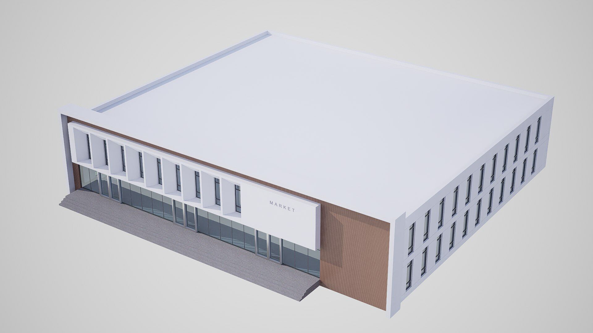 market building Low-poly 3D model_4