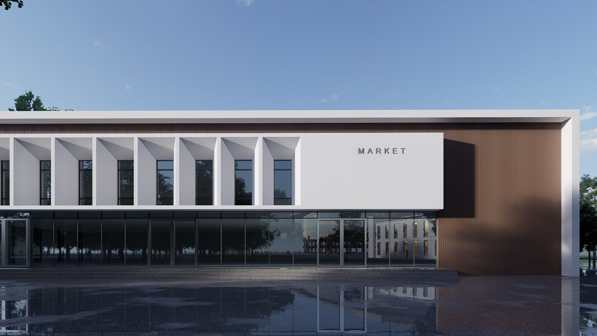 market building Low-poly 3D model_2