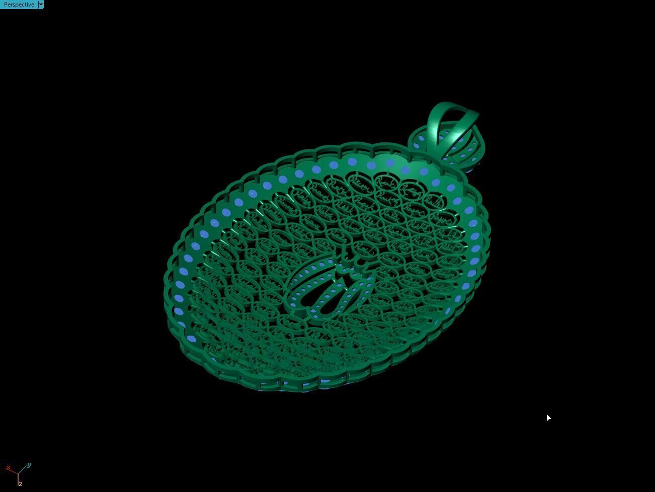 99 ALLAH Name Pendant 3D print model_11
