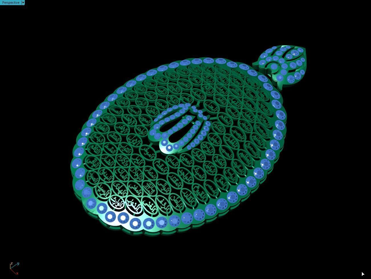 99 ALLAH Name Pendant 3D print model_2