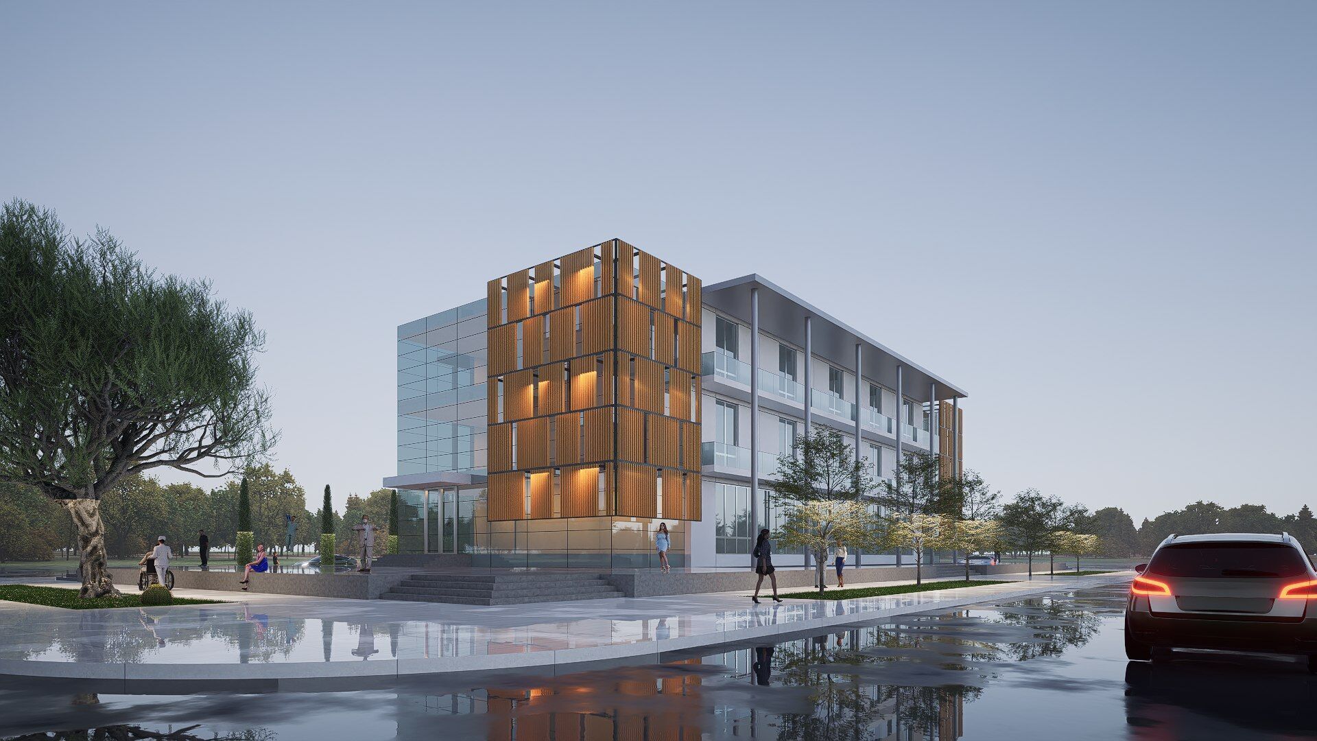 modern realistic building Low-poly 3D model_4