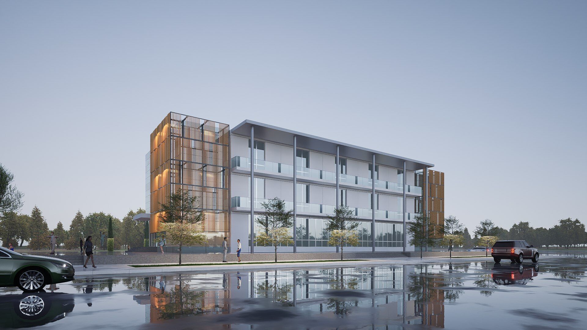 modern realistic building Low-poly 3D model_3