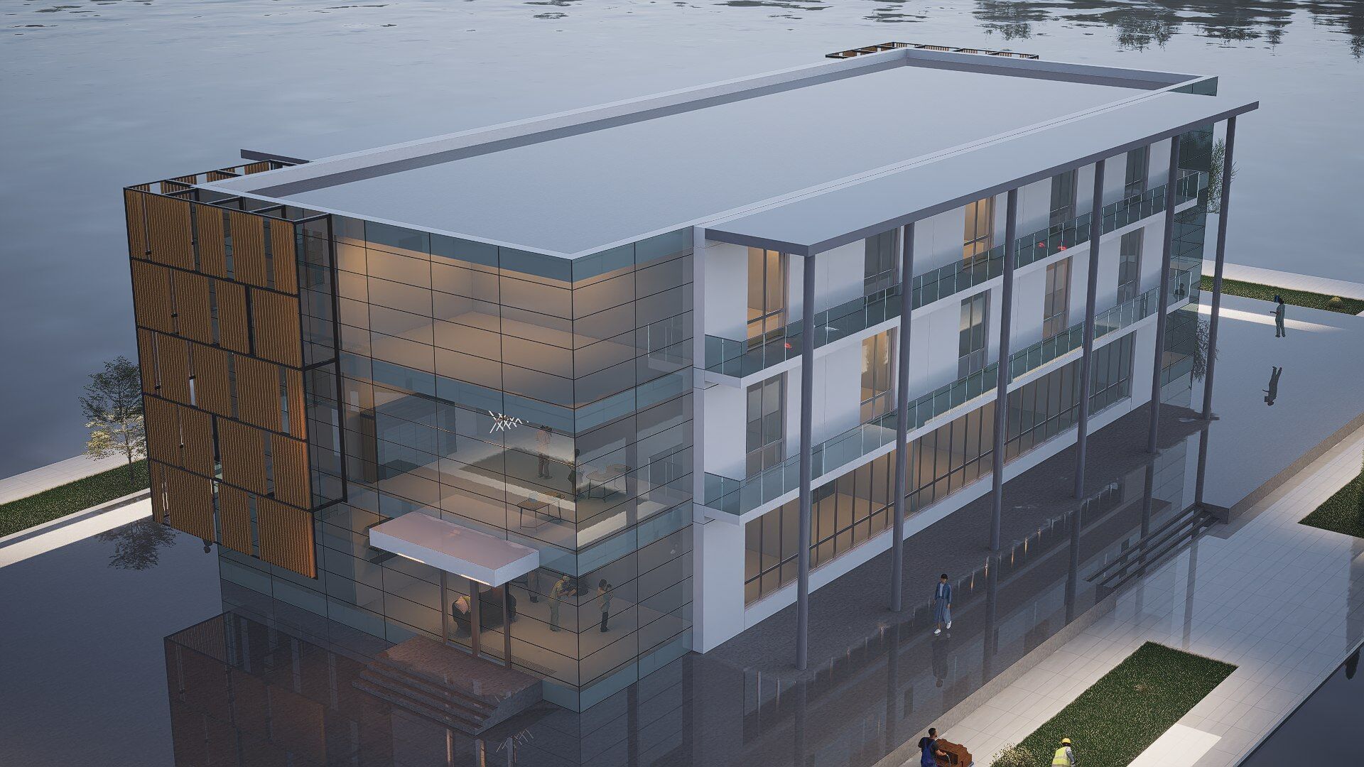 modern realistic building Low-poly 3D model_9