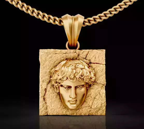 Greek pendant printable gold jewelry printable 3D model